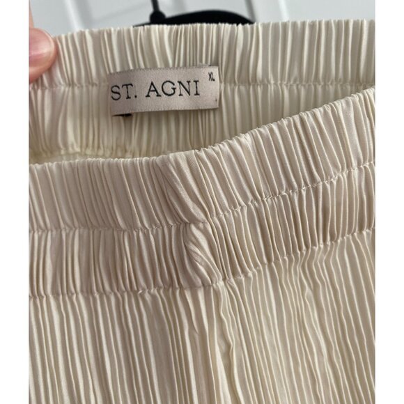 St. Agni Pleated Pants in Ivory, size XL - Picture 4 of 8